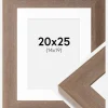 Ramme Juno Grå 20x25 cm - Passepartout Hvid 15x20 cm