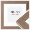 Ramme Juno Grå 30x30 cm - Passepartout Hvid 8x8 inches