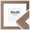 Ramme Juno Grå 30x30 cm - Passepartout Hvid 19x19 cm