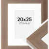 Ramme Juno Grå 20x25 cm - Passepartout Hvid B6 125x176 mm
