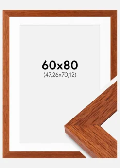 Ramme Juno Kirsebær 60x80 cm - Passepartout Hvid 19x28 inches
