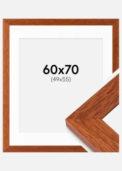 Ramme Juno Kirsebær 60x70 cm - Passepartout Hvid 50x56 cm