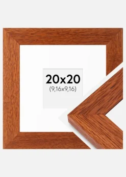 Ramme Juno Kirsebær 20x20 cm - Passepartout Hvid 4x4 inches