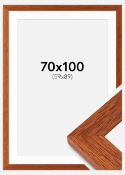 Ramme Juno Kirsebær 70x100 cm - Passepartout Hvid 60x90 cm