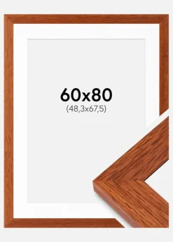 Ramme Juno Kirsebær 60x80 cm - Passepartout Hvid 49,3x68,5 cm