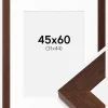 Ramme Juno Teak 45x60 cm - Passepartout Hvid 32x45 cm