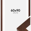 Ramme Juno Teak 60x90 cm - Passepartout Hvid 50x75 cm