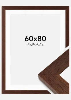 Ramme Juno Teak 60x80 cm - Passepartout Hvid 20x28 inches