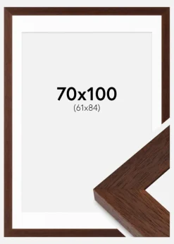 Ramme Juno Teak 70x100 cm - Passepartout Hvid 62x85 cm