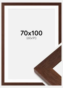 Ramme Juno Teak 70x100 cm - Passepartout Hvid 61x92 cm