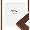 Ramme Juno Teak 60x70 cm - Passepartout Hvid 50x56 cm