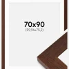 Ramme Juno Teak 70x90 cm - Passepartout Hvid 24x30 inches