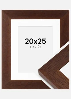 Ramme Juno Teak 20x25 cm - Passepartout Hvid 15x20 cm