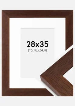 Ramme Juno Teak 28x35 cm - Passepartout Hvid 7x10 inches
