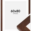 Ramme Juno Teak 60x80 cm - Passepartout Hvid 50x65 cm