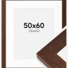Ramme Juno Teak 50x60 cm - Passepartout Hvid 37x46 cm