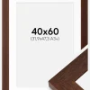 Ramme Juno Teak 40x60 cm - Passepartout Hvid 32,9x48,3 cm