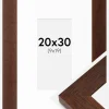 Ramme Juno Teak 20x30 cm - Passepartout Hvid 10x20 cm