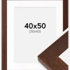Ramme Juno Teak 40x50 cm - Passepartout Hvid 31x41 cm