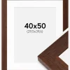 Ramme Juno Teak 40x50 cm - Passepartout Hvid 12x16 inches