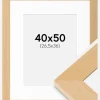 Ramme Juno Træ 40x50 cm - Passepartout Hvid 27,5x37 cm