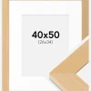 Ramme Juno Træ 40x50 cm - Passepartout Hvid 27x35 cm