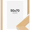 Ramme Juno Træ 50x70 cm - Passepartout Hvid 33x56 cm