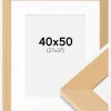 Ramme Juno Træ 40x50 cm - Passepartout Hvid 28x38 cm