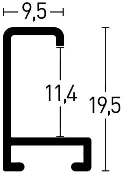 Ramme Karlholm Sort - Valgfri Størrelse (Plexiglas)