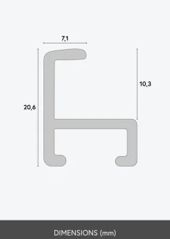 Ramme København Sølv - Valgfri Størrelse (Plexiglas)