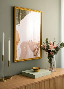 Ramme Lattice Guld 40x60 cm - Passepartout Hvid 25x50 cm