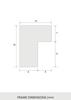 Ramme Massiv Eg 50x70 cm - Passepartout Hvid 40x60 cm