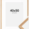 Ramme Massiv Eg 40x50 cm - Passepartout Hvid 28x38 cm