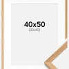 Ramme Massiv Eg 40x50 cm - Passepartout Hvid 31x41 cm
