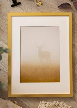 Ramme Minerva Guld 40x40 cm - Passepartout Hvid 28x28 cm