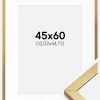Ramme Minerva Guld 45x60 cm - Passepartout Hvid 13x18 inches
