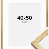 Ramme Minerva Guld 40x50 cm - Passepartout Hvid 30x40 cm