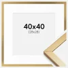 Ramme Minerva Guld 40x40 cm - Passepartout Hvid 29x29 cm