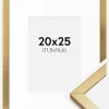 Ramme Minerva Guld 20x25 cm - Passepartout Hvid B6 125x176 mm