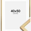 Ramme Minerva Guld 40x50 cm - Passepartout Hvid 31x41 cm