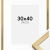 Ramme Minerva Guld 30x40 cm - Passepartout Hvid 20x28 cm