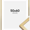 Ramme Minerva Guld 50x60 cm - Passepartout Hvid 41x51 cm