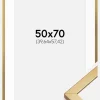 Ramme Minerva Guld 50x70 cm - Passepartout Hvid 16x23 inches