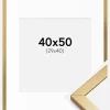 Ramme Minerva Guld 40x50 cm - Passepartout Hvid 30x41 cm