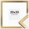 Ramme Minerva Guld 20x20 cm - Passepartout Hvid 4x4 inches