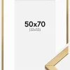 Ramme Minerva Guld 50x70 cm - Passepartout Hvid 33x56 cm