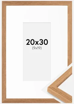 Ramme Modern Teak 20x30 cm - Passepartout Hvid 10x20 cm