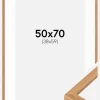 Ramme Modern Teak 50x70 cm - Passepartout Hvid 39x60 cm