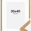 Ramme Modern Teak 30x40 cm - Passepartout Hvid 21x30 cm