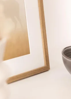 Ramme Modern Teak 40x50 cm - Passepartout Hvid 31,5x40 cm